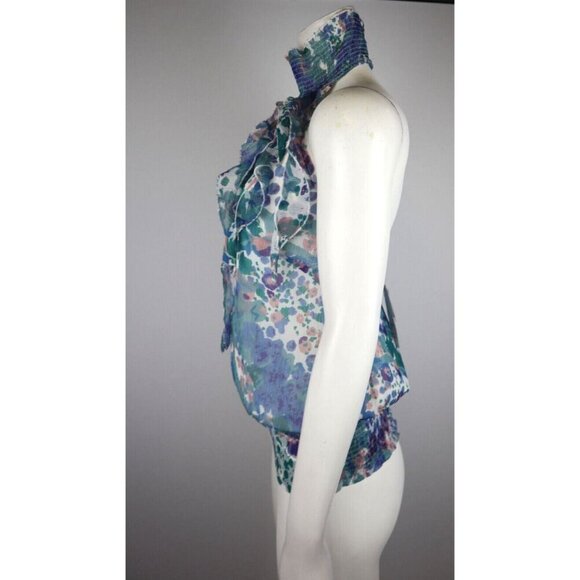 PASSPORT - WOMEN'S FLORAL PRINT HIGH NECK HALTER TANK TOP - SIZE S - NWT - Picture 4 of 7